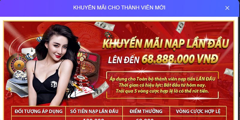 Khuyến mãi mới nhất khi nạp tiền đầu tại S66 lên lên tới 68.888.000 VND